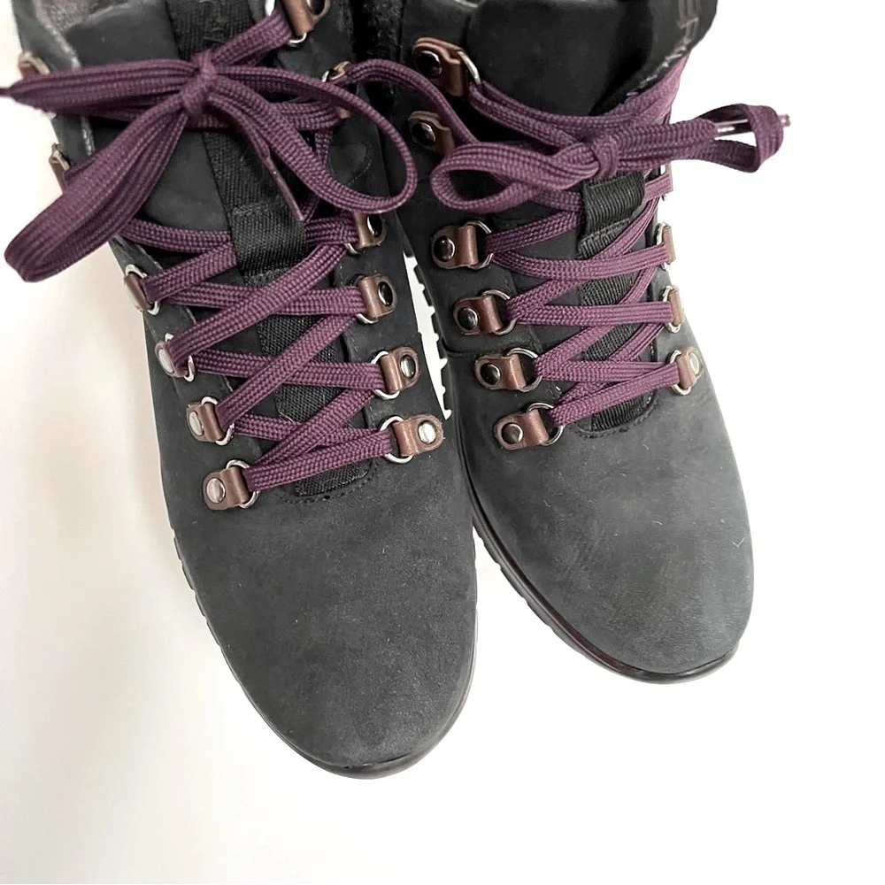 Cole Haan Women's Zerogrand Hiker Waterproof Boots Black Elderberry Size 7 - Picture 8 of 15